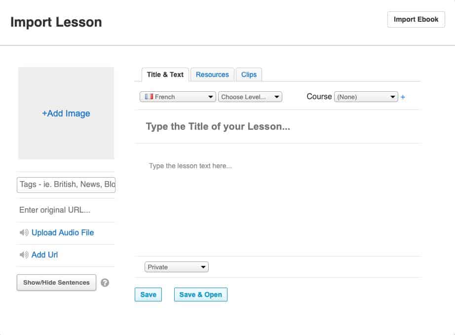 Importing Your Own Lesson on Lingq