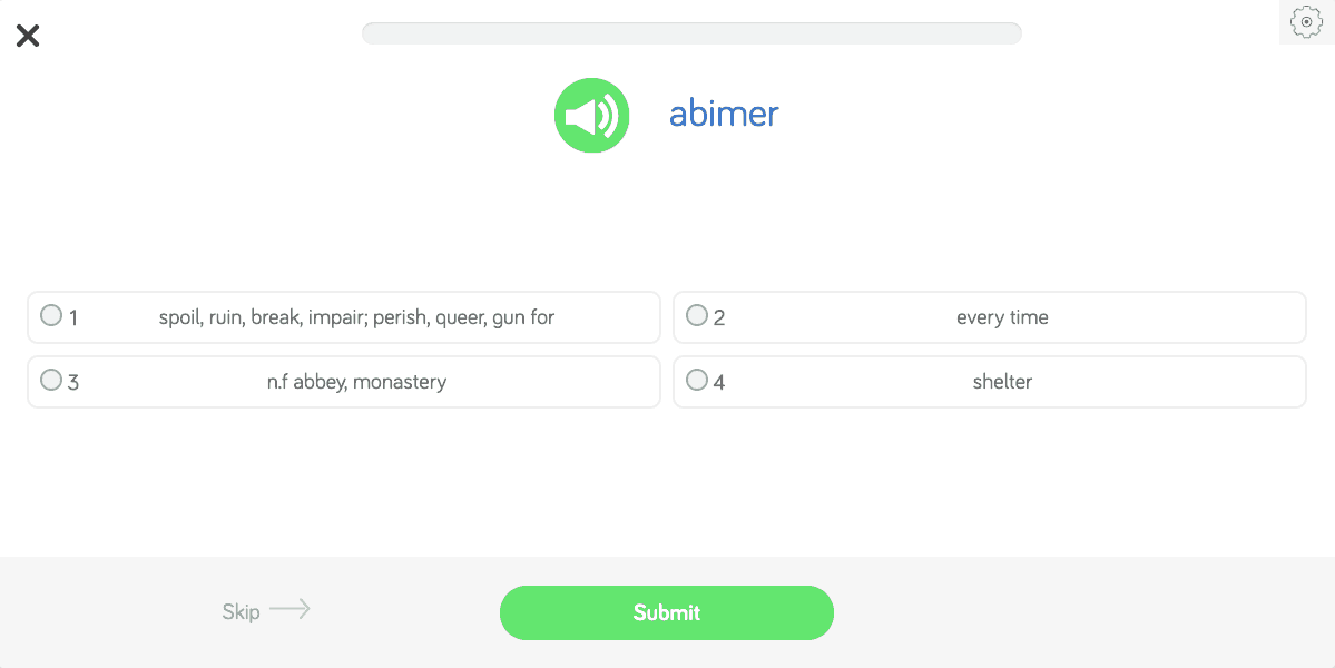 Lingq Flashcard for the French Verb Abimer